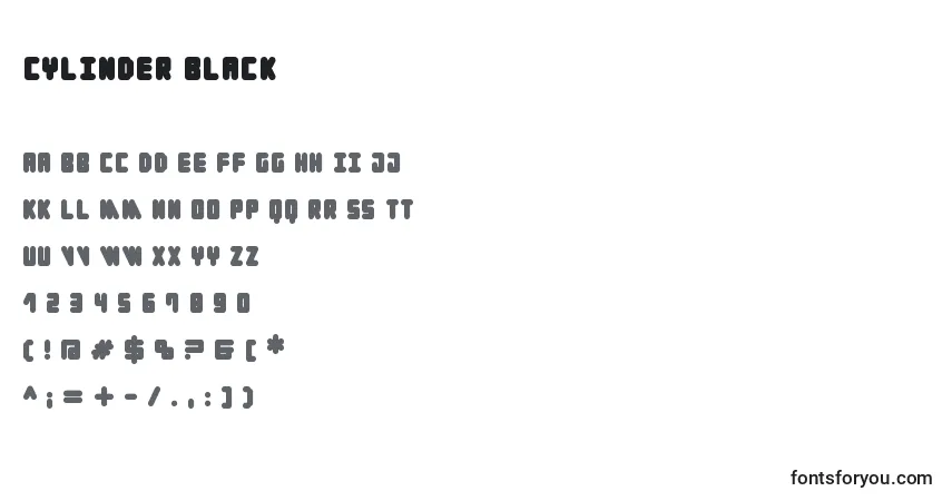 A fonte Cylinder Black (124377) – alfabeto, números, caracteres especiais