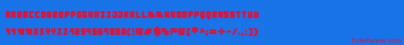 Cylinder Black-Schriftart – Rote Schriften auf blauem Hintergrund