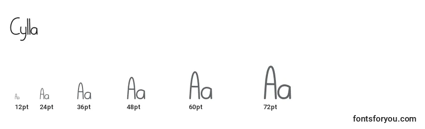 Cylla Font Sizes