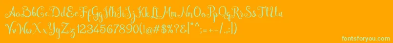 Cymbidium Font – Green Fonts on Orange Background