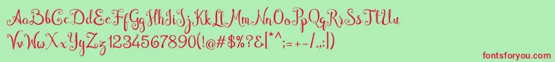 Cymbidium Font – Red Fonts on Green Background