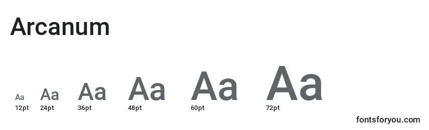 Размеры шрифта Arcanum