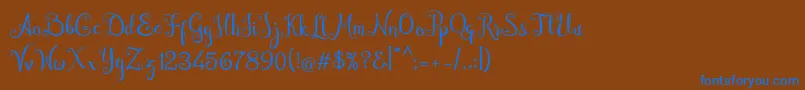 Cymbidium Font – Blue Fonts on Brown Background