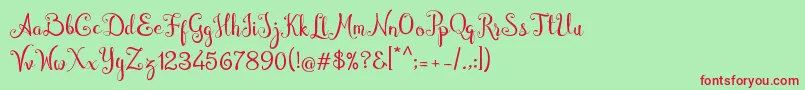 Cymbidium Font – Red Fonts on Green Background