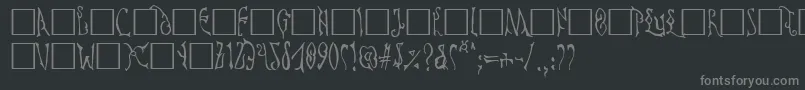 フォントCYPRIAN – 黒い背景に灰色の文字