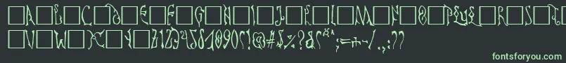 フォントCYPRIAN – 黒い背景に緑の文字