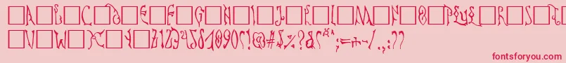 フォントCYPRIAN – ピンクの背景に赤い文字