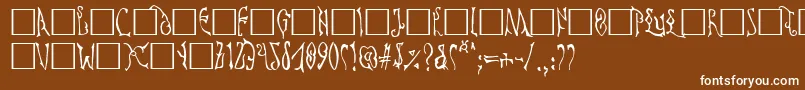 CYPRIAN-Schriftart – Weiße Schriften auf braunem Hintergrund