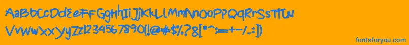 CyttahRegular Font – Blue Fonts on Orange Background