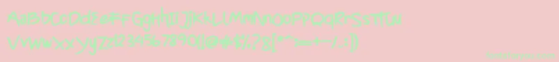 フォントCyttahRegular – ピンクの背景に緑の文字