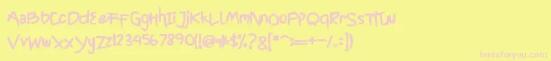 CyttahRegular Font – Pink Fonts on Yellow Background