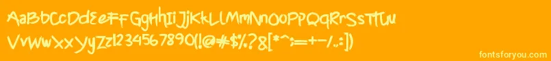 CyttahRegular Font – Yellow Fonts on Orange Background