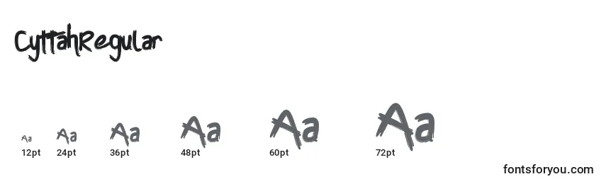 Размеры шрифта CyttahRegular
