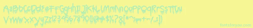 Więcej informacji o czcionce CyttahSplatter Czcionka CyttahSplatter – zielone czcionki na żółtym tle