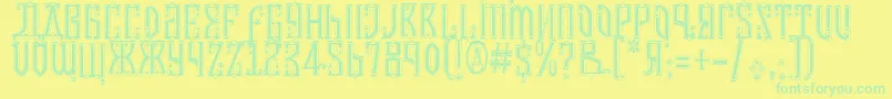 Czcionka Czar – zielone czcionki na żółtym tle