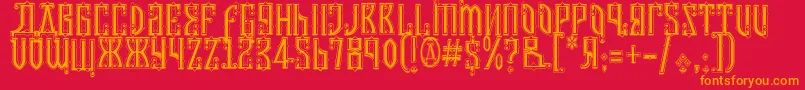 Czar Font – Orange Fonts on Red Background