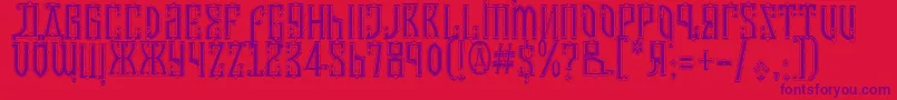 Czar Font – Purple Fonts on Red Background