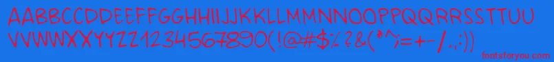 CZINEGE Font – Red Fonts on Blue Background