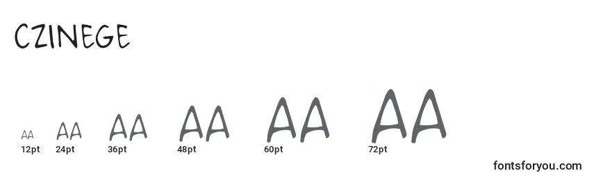 CZINEGE Font Sizes