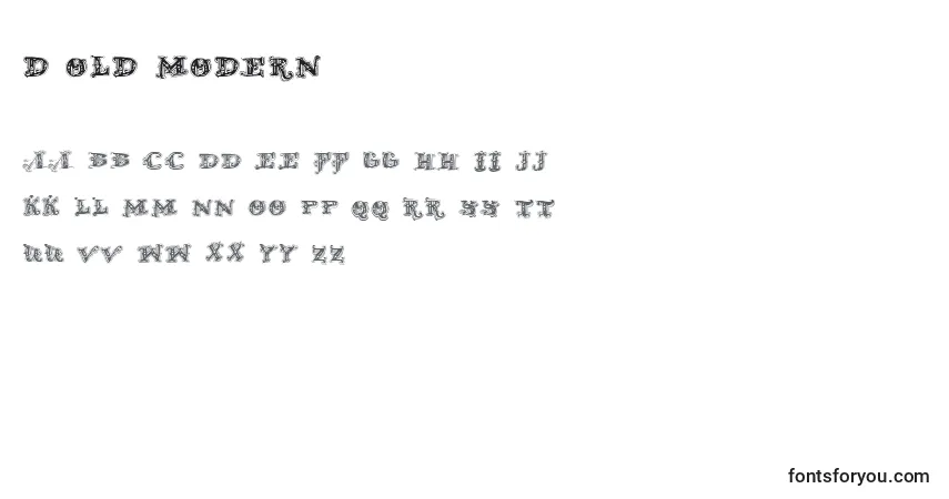 Fuente D OLD MODERN 2 - alfabeto, números, caracteres especiales