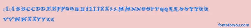 D OLD MODERN 2 Font – Blue Fonts on Pink Background