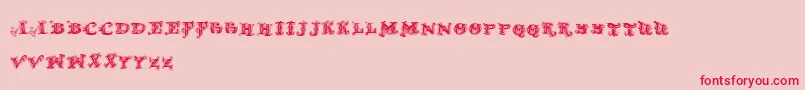 D OLD MODERN 2 Font – Red Fonts on Pink Background