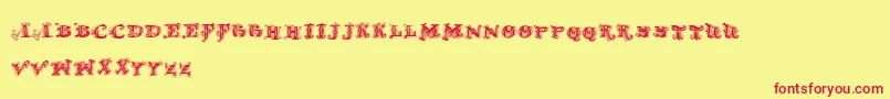 D OLD MODERN 2 Font – Red Fonts on Yellow Background