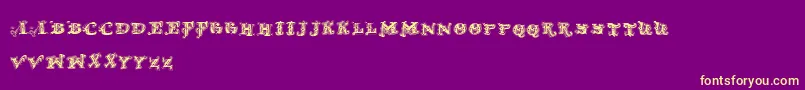 D OLD MODERN 2 Font – Yellow Fonts on Purple Background