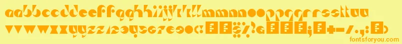 Da Sei Nei Font – Orange Fonts on Yellow Background