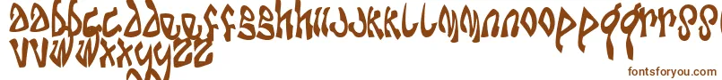 DABOMB  -Schriftart – Braune Schriften auf weißem Hintergrund