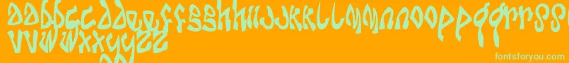 DABOMB   Font – Green Fonts on Orange Background