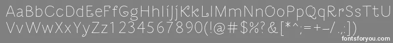 フォントDacha – 灰色の背景に白い文字