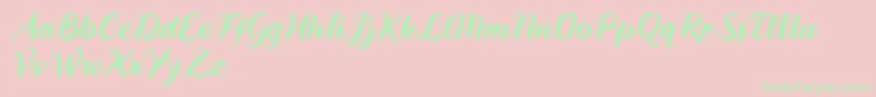 フォントDaddy Rewind – ピンクの背景に緑の文字