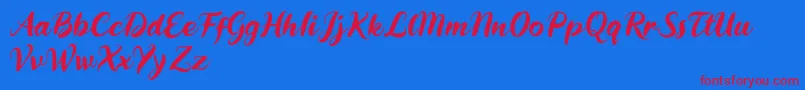 Daddy Rewind Font – Red Fonts on Blue Background