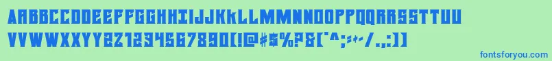 daemonicus-Schriftart – Blaue Schriften auf grünem Hintergrund