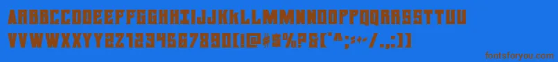daemonicus-Schriftart – Braune Schriften auf blauem Hintergrund