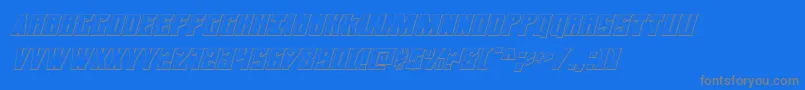 フォントdaemonicus3dital – 青い背景に灰色の文字