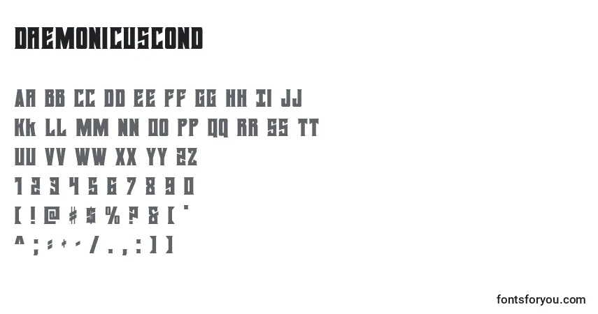 Czcionka Daemonicuscond (124399) – alfabet, cyfry, specjalne znaki