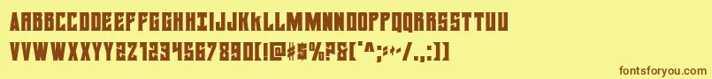 daemonicuscond Font – Brown Fonts on Yellow Background