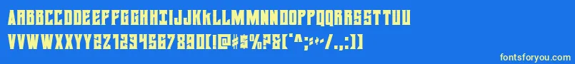 daemonicuscond Font – Yellow Fonts on Blue Background