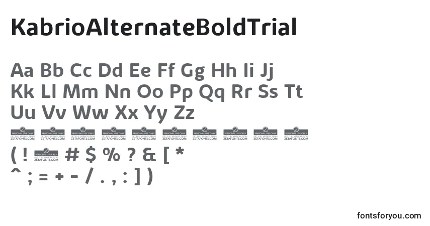 KabrioAlternateBoldTrial font – alphabet, numbers, special characters