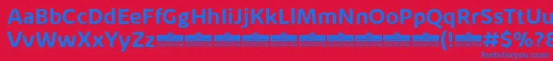 KabrioAlternateBoldTrial-Schriftart – Blaue Schriften auf rotem Hintergrund