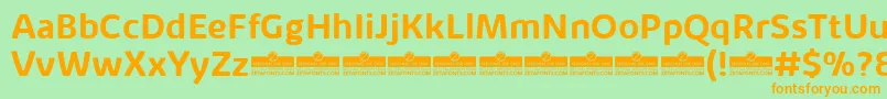 KabrioAlternateBoldTrial Font – Orange Fonts on Green Background