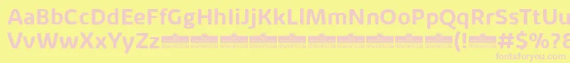 KabrioAlternateBoldTrial-fontti – vaaleanpunaiset fontit keltaisella taustalla