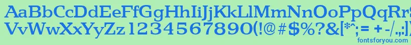 PenthouseserialMediumRegular Font – Blue Fonts on Green Background