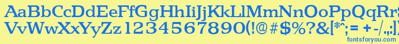 PenthouseserialMediumRegular Font – Blue Fonts on Yellow Background