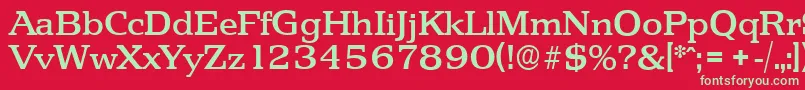 PenthouseserialMediumRegular Font – Green Fonts on Red Background