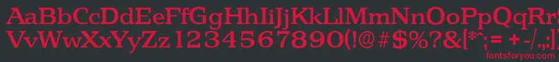 PenthouseserialMediumRegular Font – Red Fonts on Black Background