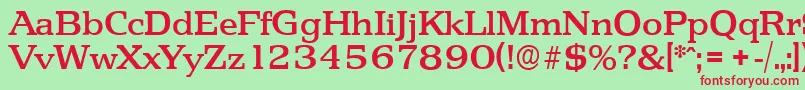 PenthouseserialMediumRegular Font – Red Fonts on Green Background