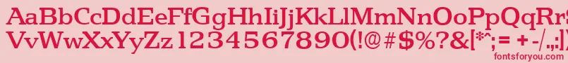 PenthouseserialMediumRegular Font – Red Fonts on Pink Background